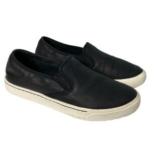 Sorel Campsneak Black Leather Casual Sneakers Slip-on Shoes 8